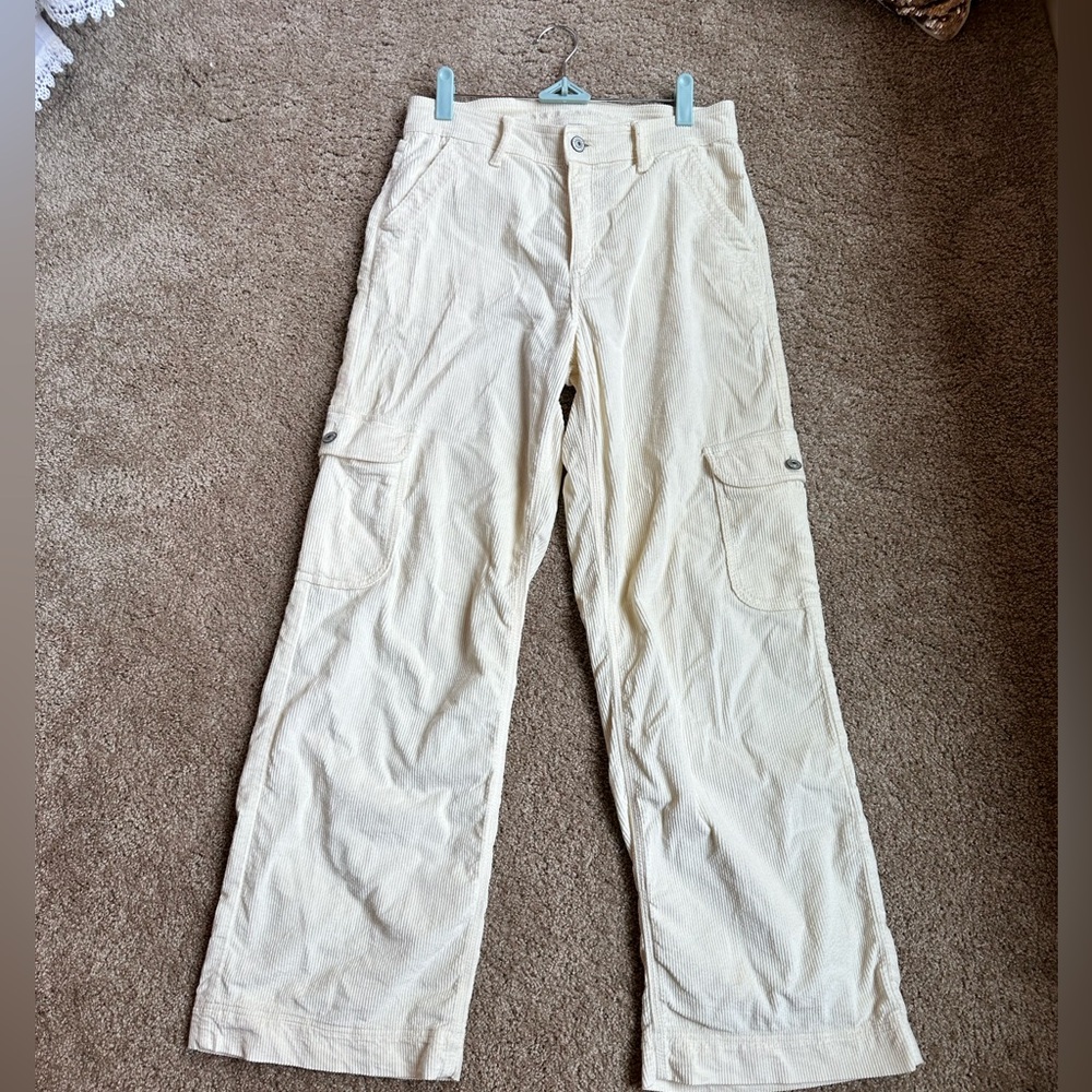 American Eagle High Rise Velvety Wide Leg Cargos